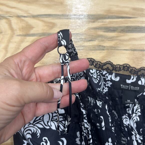 WHBM Y2K Babydoll Silk Camisole Going Out Size Medium Lace Feminine Whimsygoth - Picture 12 of 14